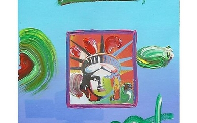 Peter Max Liberty Head Acrylic on Paper