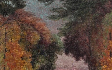Pierre Ernest PRINS (1838-1913) Allée du parc de Saint-Cloud. Huile sur toile signé en bas...