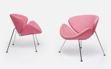 Pierre Paulin, 'Orange Slice' Lounge Chairs (2)