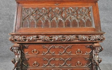 RARE GOTHIC DESK BY TOBEY FURNITURE CO