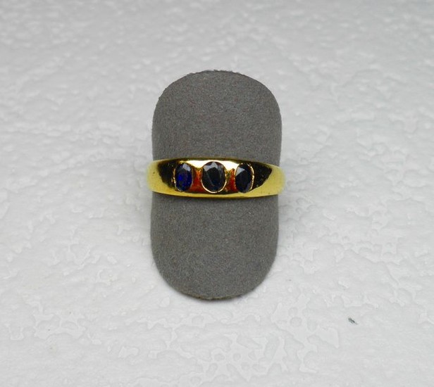 RING yellow gold rush ring decorated with 3...