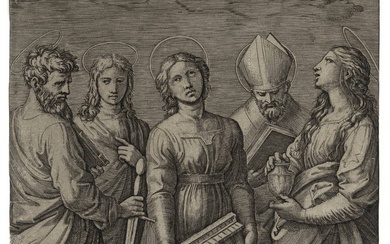 Raimondi, Marcantonio (±1480-1527/34). The Murder of the Innocents. Engraving after...