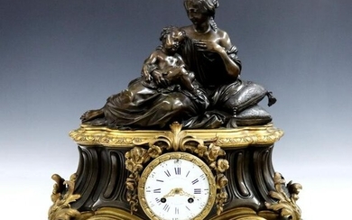 Raingo Freres Bronze Mantel Clock