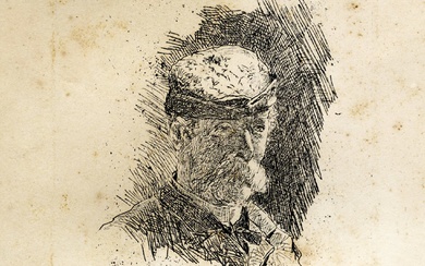 Giovanni Fattori (Livorno, 1825 - Firenze, 1908), Rara, Autoritratto di Giovanni Fattori.