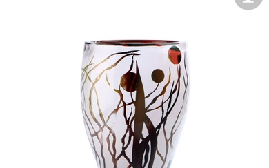 Régis et Gisèle FIEVET (France, nés en 1948 et 1951) Grand vase en verre soufflé...
