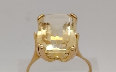 Ring - 18 kt. Yellow gold Citrine