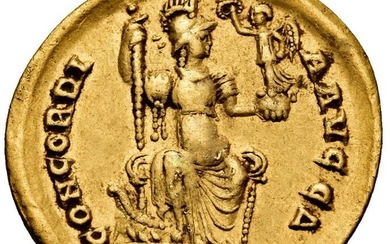 Roman Empire. Arcadius (AD 383-408). Gold Solidus,Constantinople, 4th officina (Δ), AD 397-402