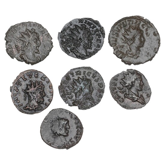 Roman Empire, collection of coins from Victorinus, Tetricus I and Tetricus II...