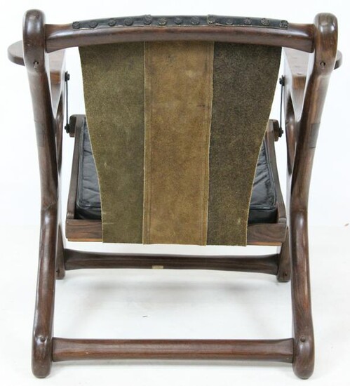 Rosewood and Leather Sling Armchair
