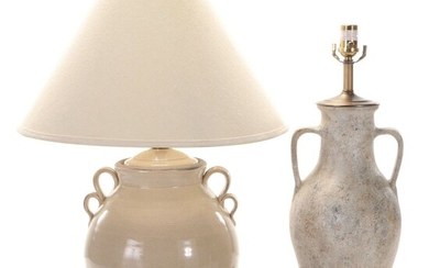 Rowe Pottery Works Crackle Glaze Stoneware and Other Earthenware Pottery Lamps