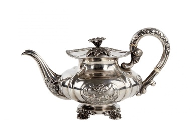 Russian silver teapot. The Russian Empire. Riga. 1844