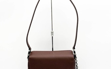 Salvatore Ferragamo Shoulder Bag with Mini Pouch Bordeaux Leather Women's Fashion