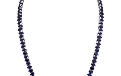 Sapphire Necklace 14K White Gold