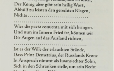 Schiller, Friedrich von und Bremer Presse (1759-1805) Demetrius