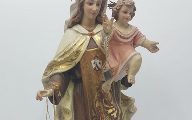 Sculpture, Escultura de Virgen del Carmen de Olot. - 53 cm - wood pulp