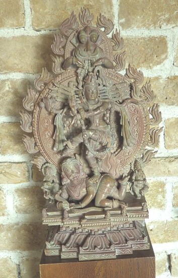 Sculpture Shiva Nataraja - Sandstone / Sandstone - Mythological scene - India - Second half 20th century