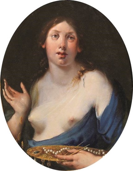 Scuola fiorentina, sec. XVII LIBERALITÀ olio su tela ovale,...