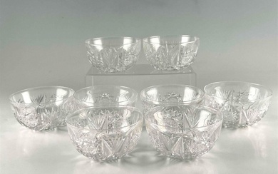 Set Of Eight American Brilliant Period Cut Crystal Bowls