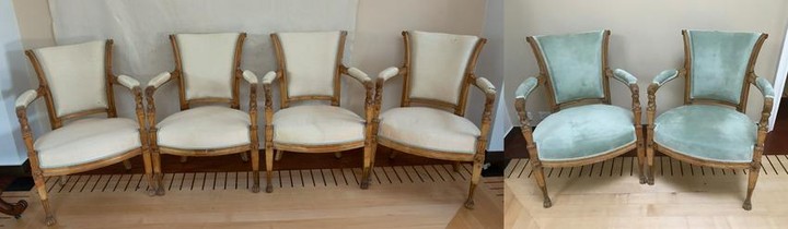 Set of (6) 19thC French Empire Armchairs