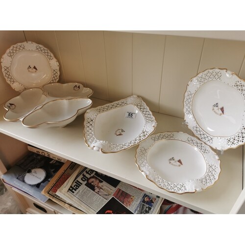 Set of Five Antique Royal Worcester Scottish Lord Inverclyde...