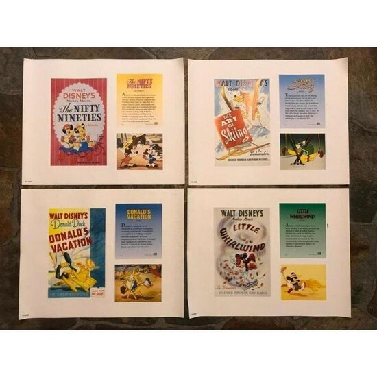 Set of Walt Disney Cartoons Lithograph Prints