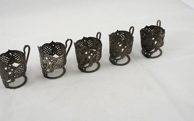 Set of cup holders (5) - .840 silver - Kurdistan - Late 19th century