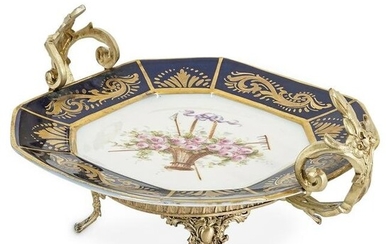 Sevres Plate On Brass Stand
