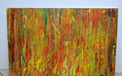 Signed and Dated Abstract Modern Oil Painting. 2008. Fl