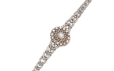 Silver-Topped Diamond Bracelet
