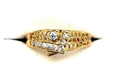 Size 7 Swarovski Crystals In 18KTGP Yellow Gold Electroplate Finish Ring