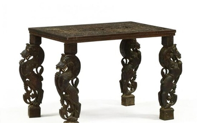 Southeast Asian Carved Figural Table
