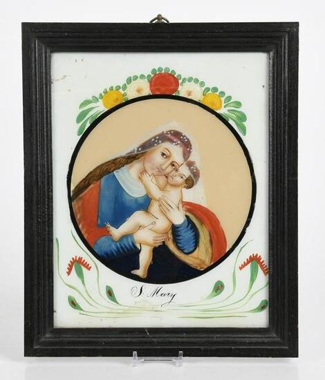 Spanish Colonial, Reverse Painted on Glass