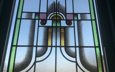 Stained glass windows or Amsterdam school style