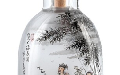 CHINESE INTERIOR-PAINTED GLASS SNUFF BOTTLE By Dong Xue...