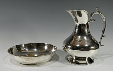 Sterling Water Pitcher and Bowl, Plata Villa, Mexico