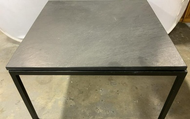 Stone Top Accent Table W Metal Base
