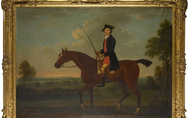 THOMAS SPENCER | RALPH GORE, VISCOUNT BELLEISLE AND 1ST EARL OF ROSS (1725-1802) ON HIS BAY HUNTER IN A LANDSCAPE