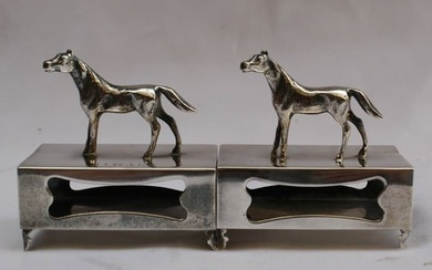 TWO 1900 STERLING SILVER MATCH STRIKES WITH HORSE