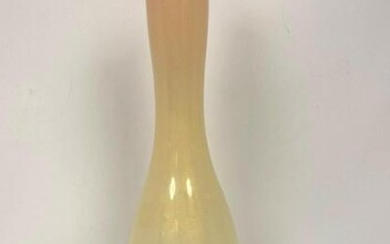 Tall Art Glass Thin Necked Vase. Internal gold foil des
