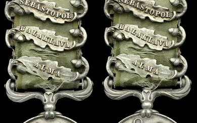 The Crimea Medal awarded to Private J. Fitzgibbon, 8th Dragoons, killed in the Charge of the Li...