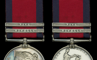 The Peninsula War Medal awarded to Lieutenant R. Blake, 3rd Foot, who...
