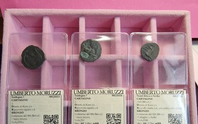 The carthaginians in Sicily and North Africa. Lotto di 3 monete Æ Circa 310-264 d.C.