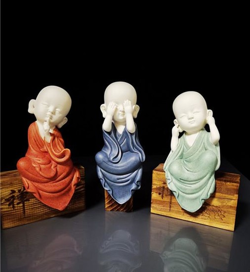 Three Chinese Dehua Porcelain Figures