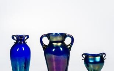 Three Imperial Art Glass "Free Hand" Vases