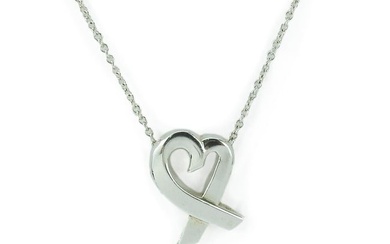Tiffany Necklace Loving Heart Silver 925 Approx. 3.0g Accessory Paloma Picasso Women's TIFFANY&Co.