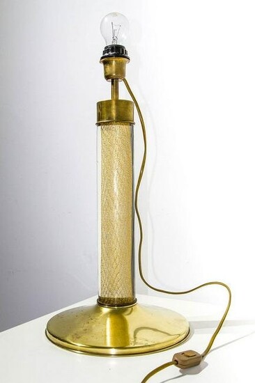 Tommaso Barbi - Table lamp with brass base, glass body