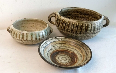 Trio of Ceramic Bowls, made by Harsa