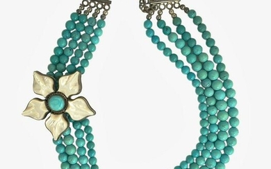 Turquoise & Mother-Of-Pearl Necklace