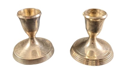 Two Vintage Silverplate Candlestick Holders
