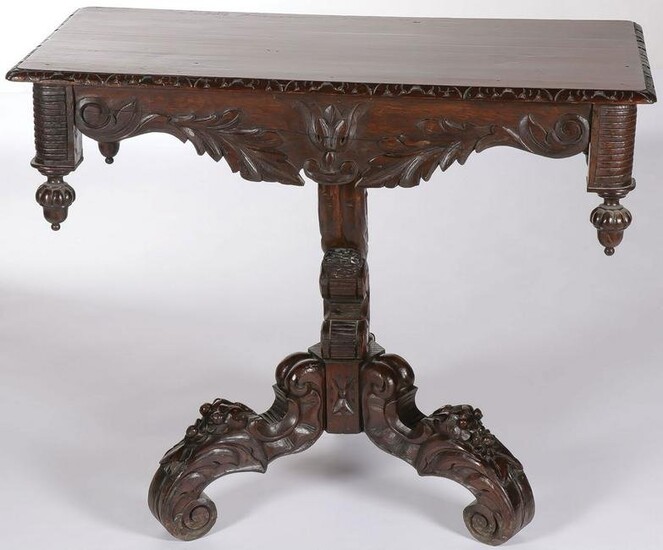 UNIQUE CARVED TABLE 19TH C